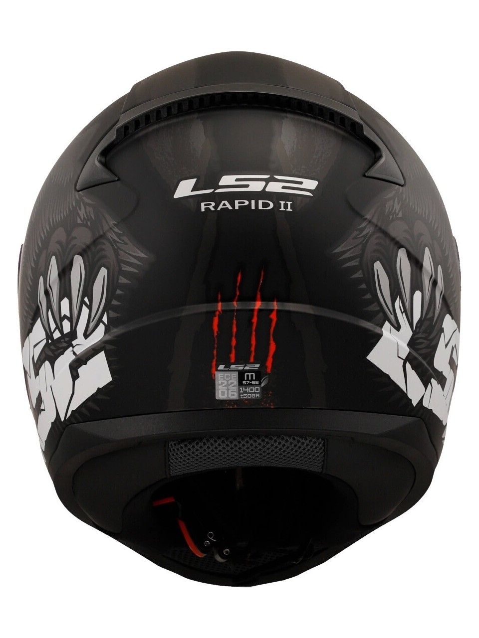 LS2 RAPID 2 CLAWN MAT SİYAH-GRİ-KIRMIZI KASK